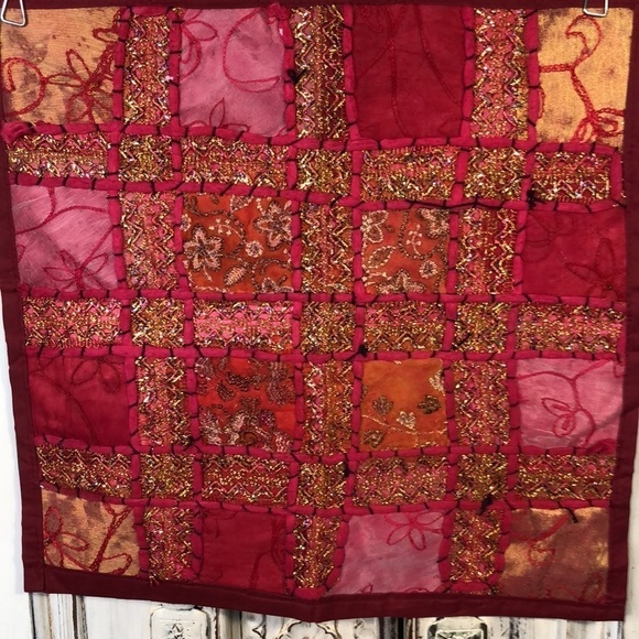 Lovely Pink, Gold Metallic Multi Medium Unique Accent Pillow Cover - Picture 3 of 4